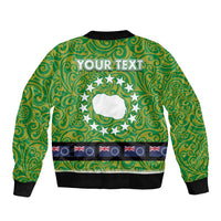 Cook Islands Merry Christmas Sleeve Zip Bomber Jacket Santa Suit Style With Polynesian Pattern