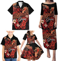 Guam Tribal Chamorro Family Matching Puletasi and Hawaiian Shirt Polynesian Shark with Plumeria and Sea Vibe LT03 - Polynesian Pride