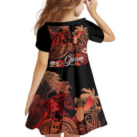 Guam Tribal Chamorro Family Matching Short Sleeve Bodycon Dress and Hawaiian Shirt Polynesian Shark with Plumeria and Sea Vibe LT03 - Polynesian Pride