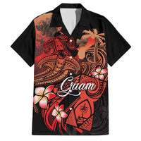 Guam Tribal Chamorro Family Matching Summer Maxi Dress and Hawaiian Shirt Polynesian Shark with Plumeria and Sea Vibe LT03 Dad's Shirt - Short Sleeve Black - Polynesian Pride