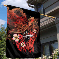 Guam Tribal Chamorro Garden Flag Polynesian Shark with Plumeria and Sea Vibe LT03 - Polynesian Pride