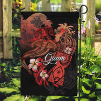 Guam Tribal Chamorro Garden Flag Polynesian Shark with Plumeria and Sea Vibe LT03 Garden Flag Black - Polynesian Pride