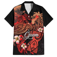Guam Tribal Chamorro Hawaiian Shirt Polynesian Shark with Plumeria and Sea Vibe LT03 Black - Polynesian Pride