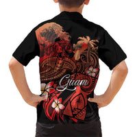 Guam Tribal Chamorro Hawaiian Shirt Polynesian Shark with Plumeria and Sea Vibe LT03 - Polynesian Pride