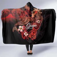 Guam Tribal Chamorro Hooded Blanket Polynesian Shark with Plumeria and Sea Vibe LT03 One Size Black - Polynesian Pride