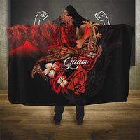 Guam Tribal Chamorro Hooded Blanket Polynesian Shark with Plumeria and Sea Vibe LT03 - Polynesian Pride