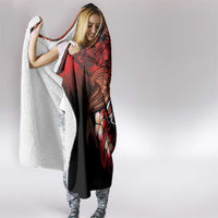 Guam Tribal Chamorro Hooded Blanket Polynesian Shark with Plumeria and Sea Vibe LT03 - Polynesian Pride