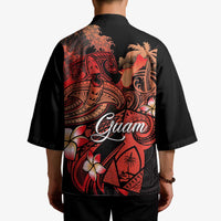 Guam Tribal Chamorro Kimono Polynesian Shark with Plumeria and Sea Vibe - Polynesian Pride