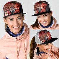 Guam Tribal Chamorro Mesh Trucker Cap Polynesian Shark with Plumeria and Sea Vibe - Polynesian Pride