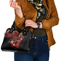 Guam Tribal Chamorro Shoulder Handbag Polynesian Shark with Plumeria and Sea Vibe - Polynesian Pride