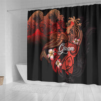 Guam Tribal Chamorro Shower Curtain Polynesian Shark with Plumeria and Sea Vibe LT03 - Polynesian Pride