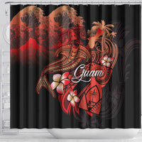 Guam Tribal Chamorro Shower Curtain Polynesian Shark with Plumeria and Sea Vibe LT03 - Polynesian Pride