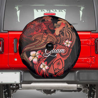 Guam Tribal Chamorro Spare Tire Cover Polynesian Shark with Plumeria and Sea Vibe LT03 - Polynesian Pride