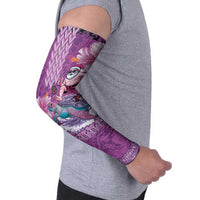 Hawaii Mele Kalikimaka Arm Sleeves Funny Santa with Tribal Tattoos Kakau Purple Color - Polynesian Pride