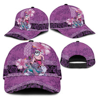 Hawaii Mele Kalikimaka Classic Cap Funny Santa with Tribal Tattoos Kakau Purple Color - Polynesian Pride