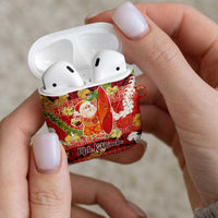 Hawaii Santa Mele Kalikimaka AirPods Case Tropical Puakenikeni Lei with Polynesian Tribal Pattern LT03 - Polynesian Pride