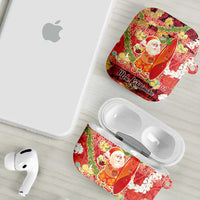 Hawaii Santa Mele Kalikimaka AirPods Case Tropical Puakenikeni Lei with Polynesian Tribal Pattern LT03 - Polynesian Pride