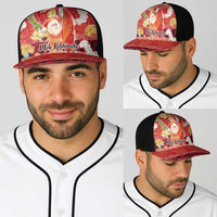 Hawaii Santa Mele Kalikimaka Baseball Net Cap Tropical Puakenikeni Lei with Polynesian Tribal Pattern - Polynesian Pride
