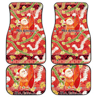 Hawaii Santa Mele Kalikimaka Car Mats Tropical Puakenikeni Lei with Polynesian Tribal Pattern - Polynesian Pride