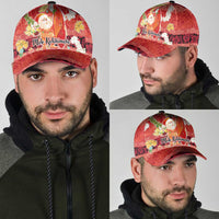 Hawaii Santa Mele Kalikimaka Classic Cap Tropical Puakenikeni Lei with Polynesian Tribal Pattern - Polynesian Pride