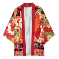 Hawaii Santa Mele Kalikimaka Kimono Tropical Puakenikeni Lei with Polynesian Tribal Pattern - Polynesian Pride