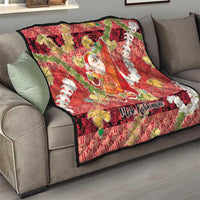 Hawaii Santa Mele Kalikimaka Quilt Tropical Puakenikeni Lei with Polynesian Tribal Pattern - Polynesian Pride