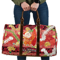 Hawaii Santa Mele Kalikimaka Travel Bag Tropical Puakenikeni Lei with Polynesian Tribal Pattern - Polynesian Pride