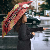 Hawaii Santa Mele Kalikimaka Umbrella Tropical Puakenikeni Lei with Polynesian Tribal Pattern - Polynesian Pride