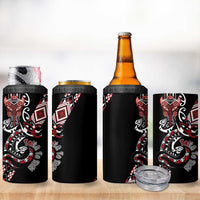 Aotearoa Toitu Te Tiriti-Honour the Treaty 4 in 1 Can Cooler Tumbler Maori Taniwha Haka with Taniko and Tukutuku LT03 - Polynesian Pride