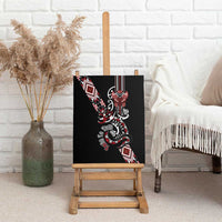 Aotearoa Toitu Te Tiriti-Honour the Treaty Canvas Wall Art Maori Taniwha Haka with Taniko and Tukutuku