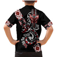 Aotearoa Toitu Te Tiriti-Honour the Treaty Family Matching Mermaid Dress and Hawaiian Shirt Maori Taniwha Haka with Taniko and Tukutuku LT03 - Polynesian Pride