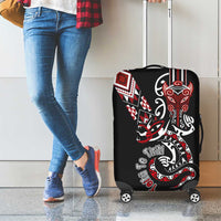 Aotearoa Toitu Te Tiriti-Honour the Treaty Luggage Cover Maori Taniwha Haka with Taniko and Tukutuku LT03 - Polynesian Pride