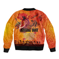 Australia and New Zealand ANZAC Day Bomber Jacket Soldiers Memories - Red Poppies with Aboriginal and Maori Art