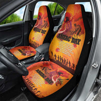 Australia and New Zealand ANZAC Day Car Seat Cover Soldiers Memories - Red Poppies with Aboriginal and Maori Art