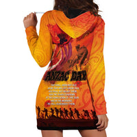 Australia and New Zealand ANZAC Day Hoodie Dress Soldiers Memories - Red Poppies with Aboriginal and Maori Art