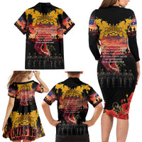 Australia ANZAC Day Family Matching Long Sleeve Bodycon Dress and Hawaiian Shirt Forever in My Thoughts