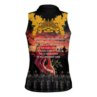 Australia ANZAC Day Women Sleeveless Polo Shirt Forever in My Thoughts