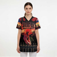 New Zealand ANZAC Day Scrub Top Forever in My Thoughts - Polynesian Pride