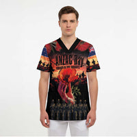 New Zealand ANZAC Day Scrub Top Forever in My Thoughts - Polynesian Pride