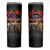 Australia and New Zealand ANZAC Day Skinny Tumbler Kangaroo and Kiwi Bird Soldier Forever in My Thoughts LT03 Black - Polynesian Pride