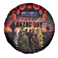Australia and New Zealand ANZAC Day Spare Tire Cover Kangaroo and Kiwi Bird Soldier - Forever in My Thoughts