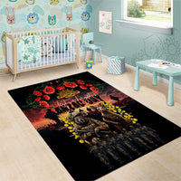Australia ANZAC Day Area Rug Kangaroo and Koala Soldier - Forever in My Thoughts LT03 - Polynesian Pride