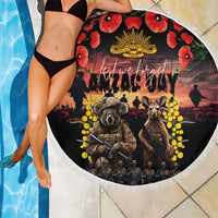 Australia ANZAC Day Beach Blanket Kangaroo and Koala Soldier - Forever in My Thoughts