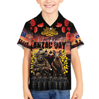 Australia ANZAC Day Family Matching Puletasi and Hawaiian Shirt Kangaroo and Koala Soldier - Forever in My Thoughts