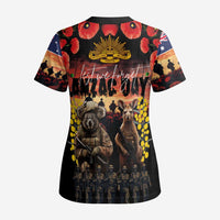 Australia ANZAC Day Scrub Top Kangaroo and Koala Soldier - Forever in My Thoughts - Polynesian Pride