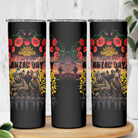 Australia ANZAC Day Skinny Tumbler Kangaroo and Koala Soldier Forever in My Thoughts LT03 - Polynesian Pride