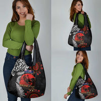 Australia and New Zealand ANZAC Day Grocery Bag Aboriginal and Maori Art Pattern - Gallipoli Lest We Forget