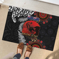 Australia and New Zealand ANZAC Day Rubber Doormat Aboriginal and Maori Art Pattern - Gallipoli Lest We Forget