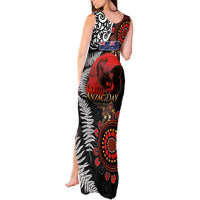 Australia and New Zealand ANZAC Day Tank Maxi Dress Aboriginal and Maori Art Pattern - Gallipoli Lest We Forget