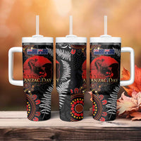 Australia and New Zealand ANZAC Day Tumbler With Handle Aboriginal and Maori Art Pattern Gallipoli Lest We Forget LT03 - Polynesian Pride